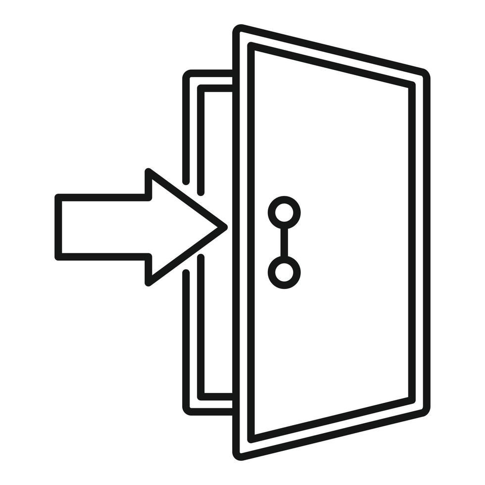 Enter door icon, outline style vector