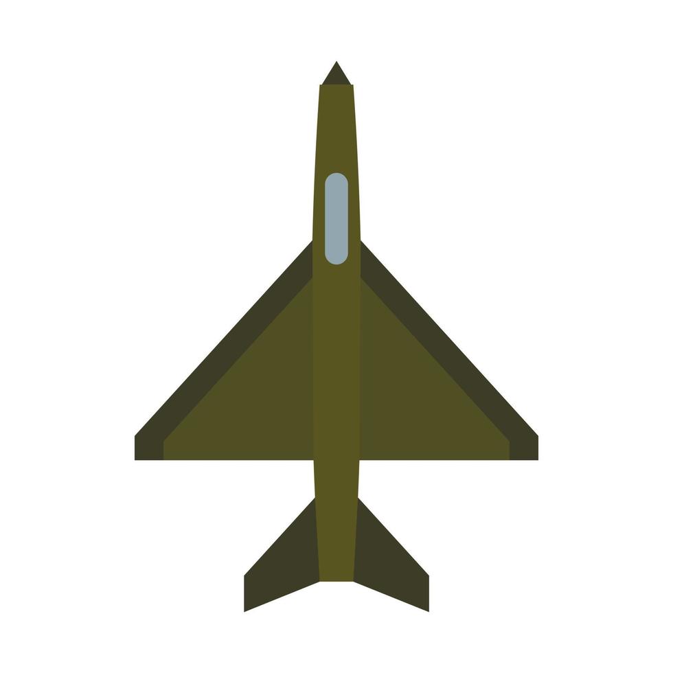 Military aircraft icon, flat style vector