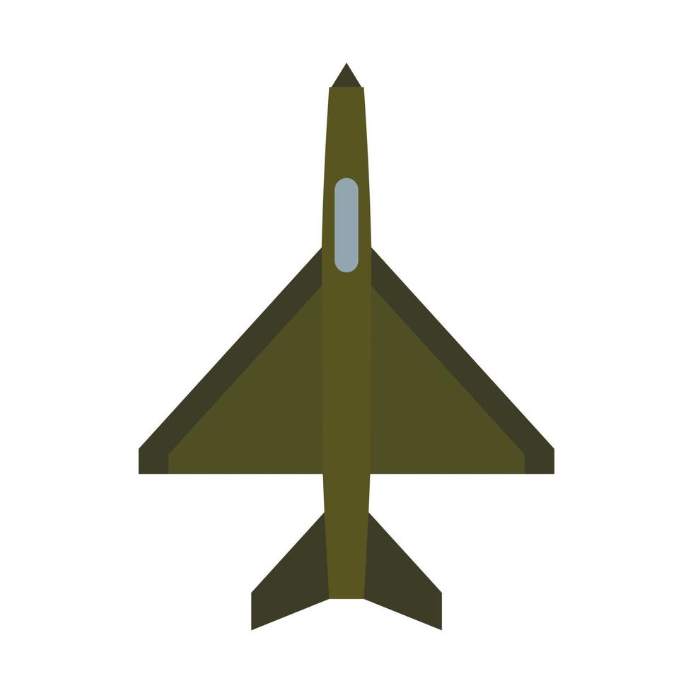 Military aircraft icon, flat style vector