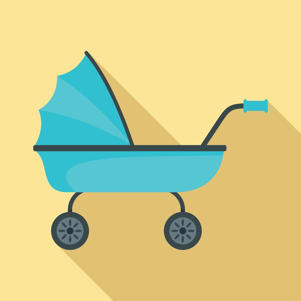 Baby trolley icon, flat style vector