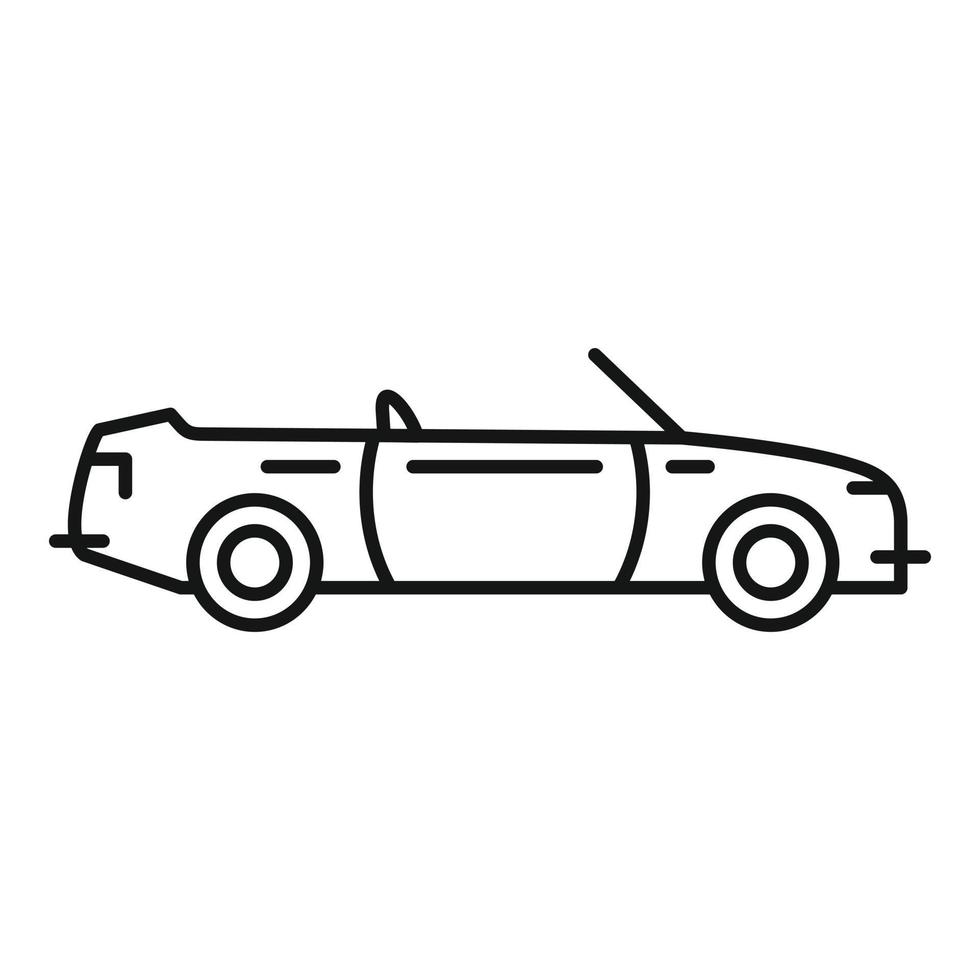 icono de cabriolet deportivo, estilo de contorno vector