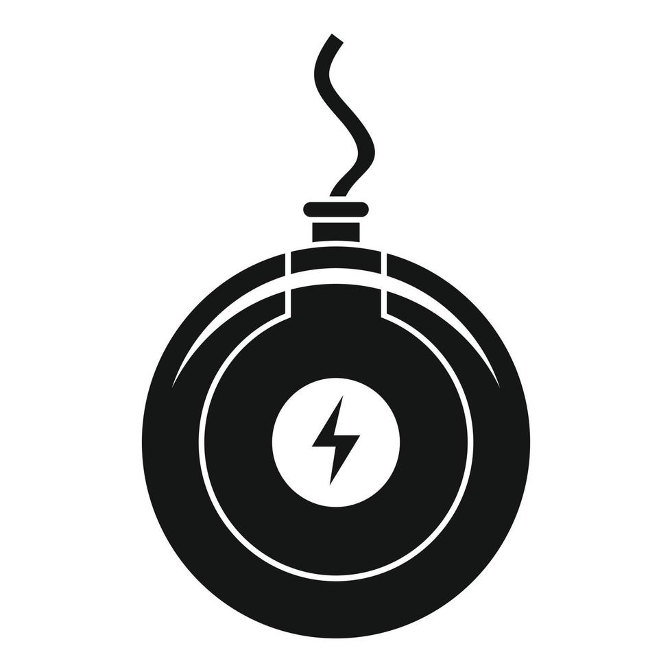 Round wireless charger icon, simple style vector