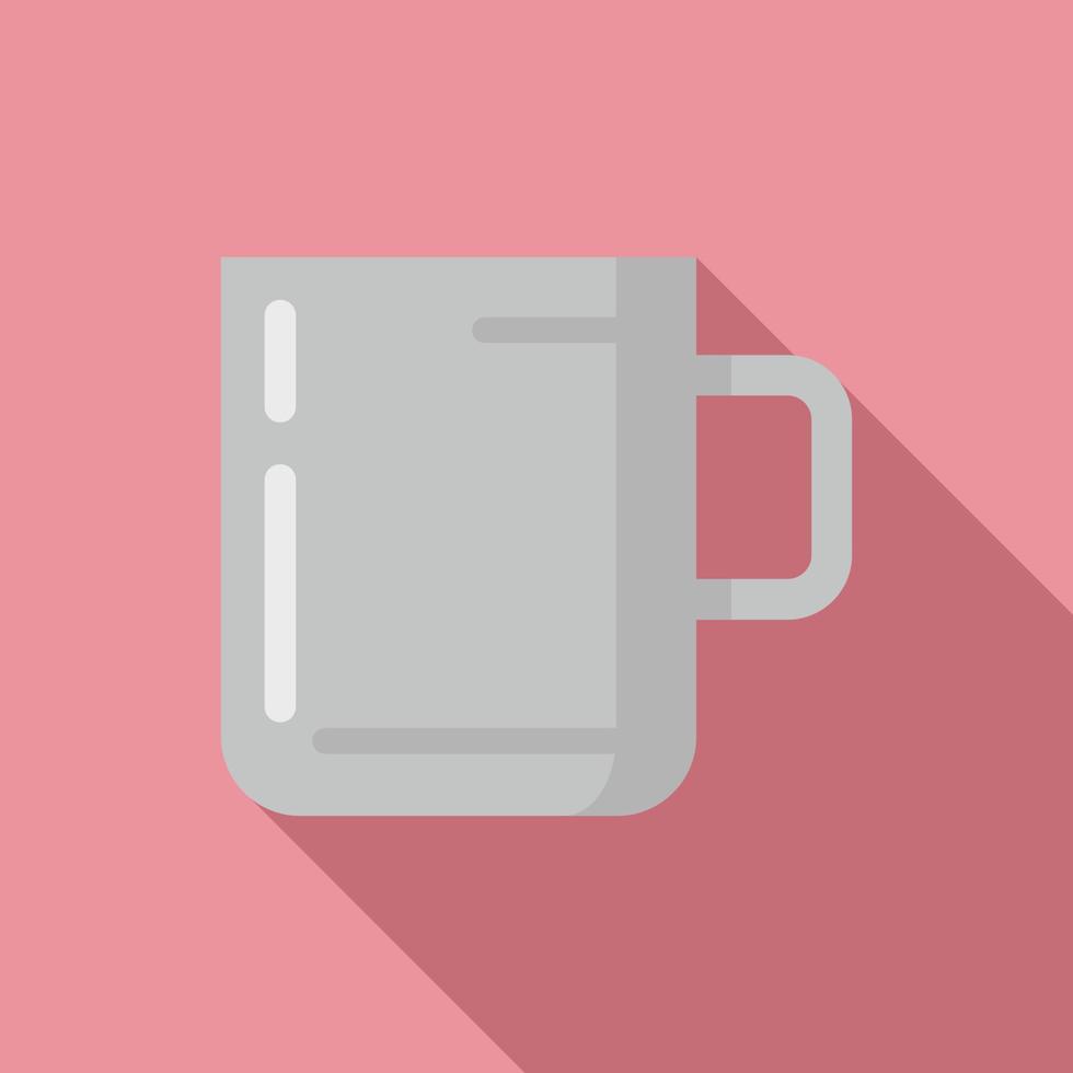 Camping steel cup icon, flat style vector