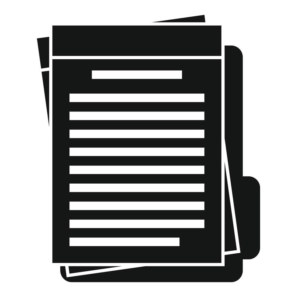 Summary folder icon, simple style vector