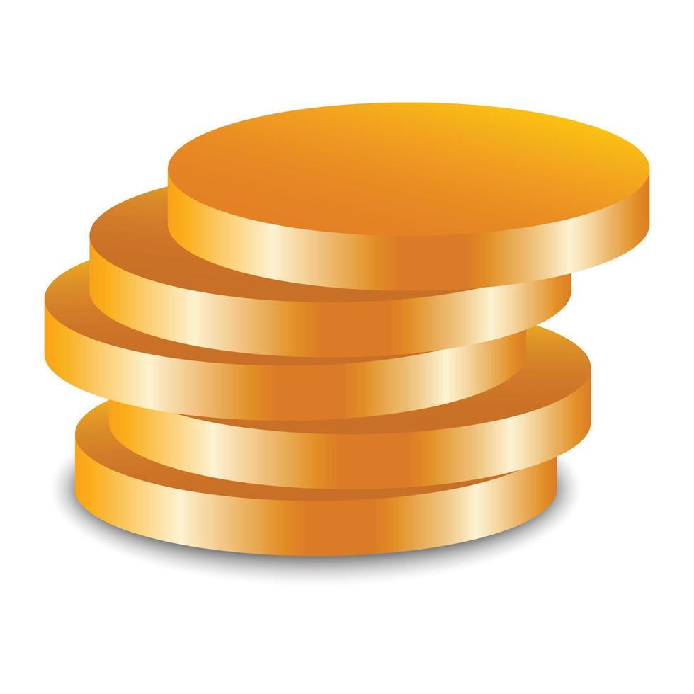 Gold jewish coin icon, realistic style vector