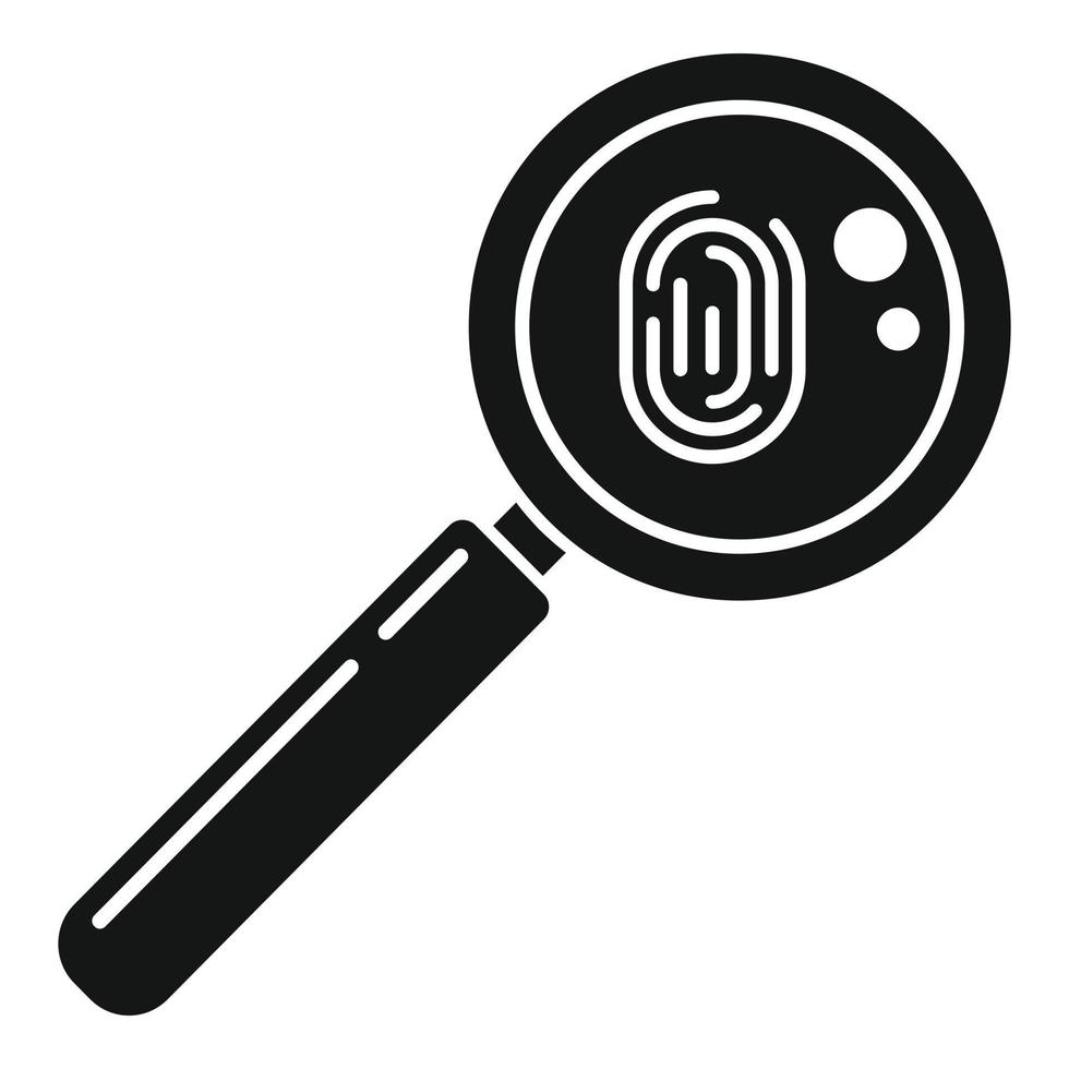 Policeman magnifier fingerprint icon, simple style vector