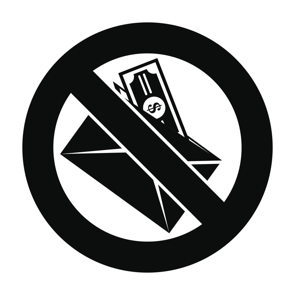 No money bribery icon, simple style vector