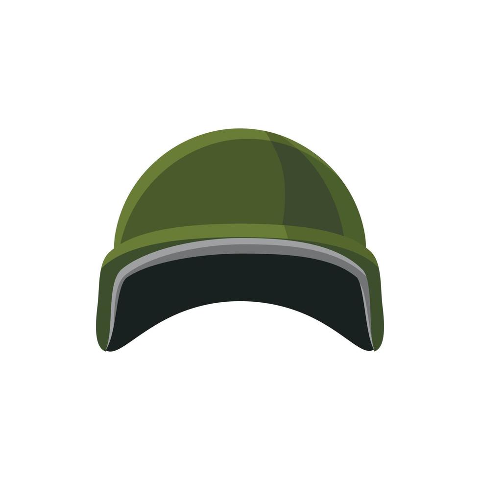 Military helmet icon, cartoon style vector