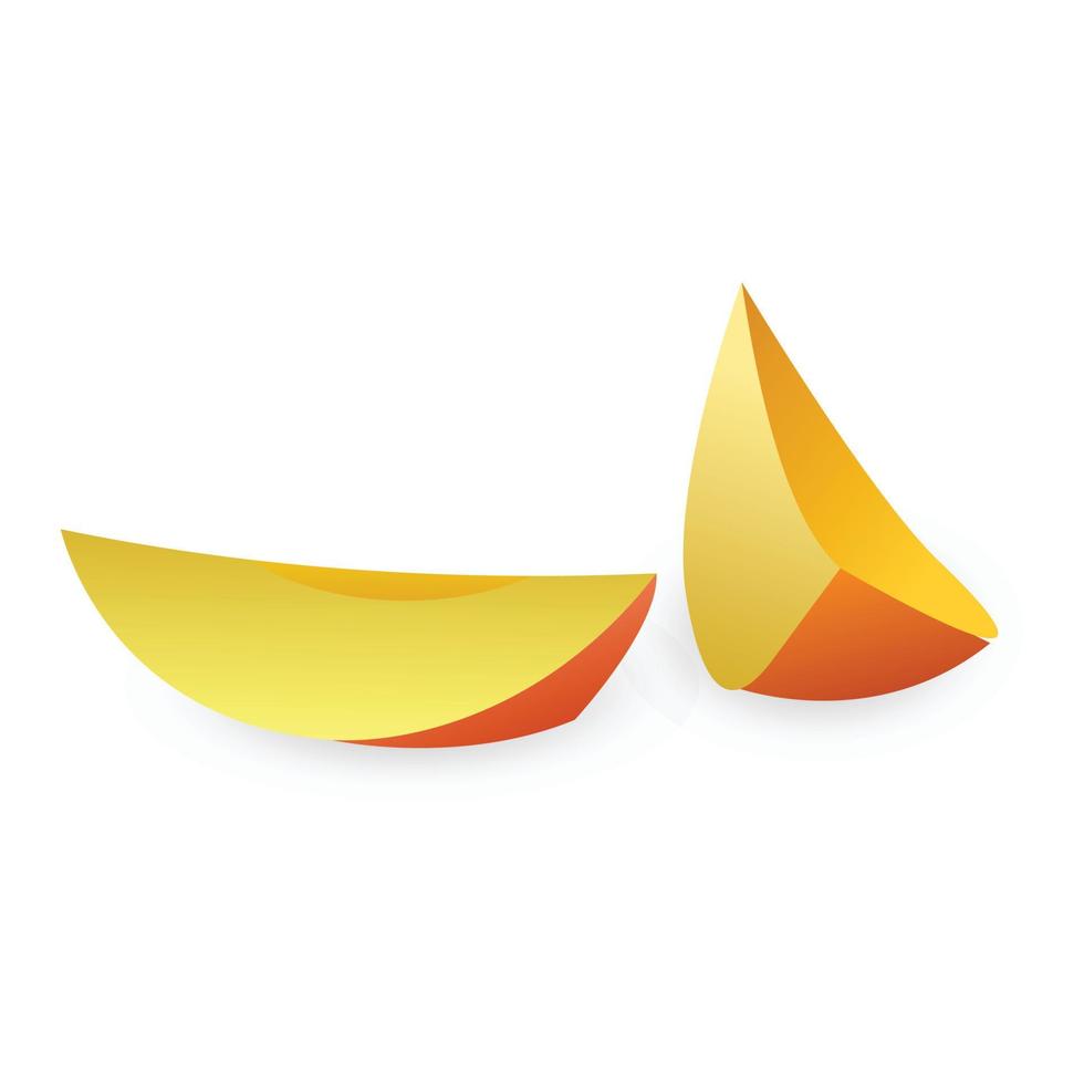 Slice of mango icon, cartoon style vector