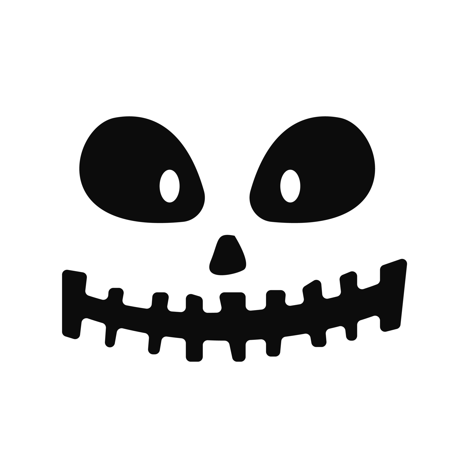 Black Scary face of Halloween pumpkin or ghost o transparent background PNG  - Similar PNG