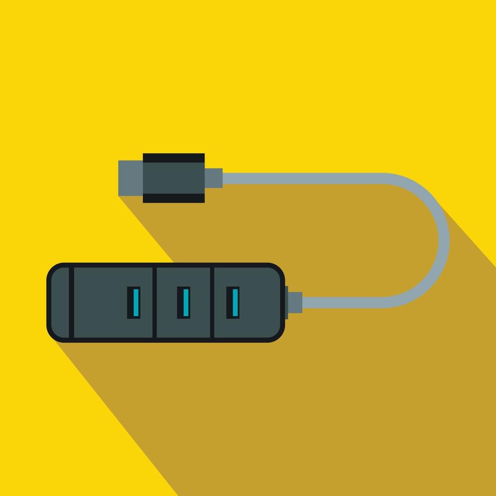 USB adapter connectors icon, flat style vector