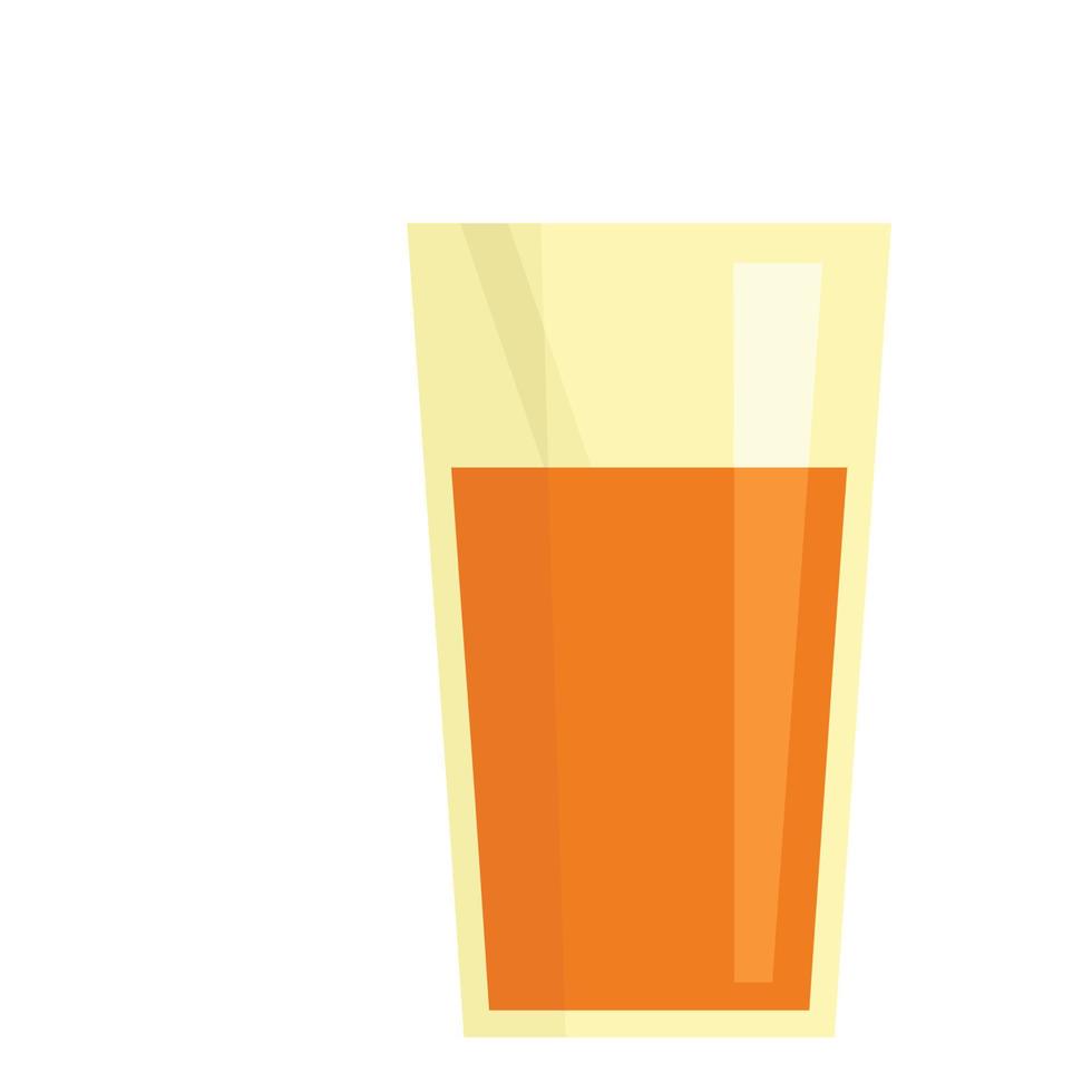 icono de vaso de jugo de zanahoria, tipo plano vector