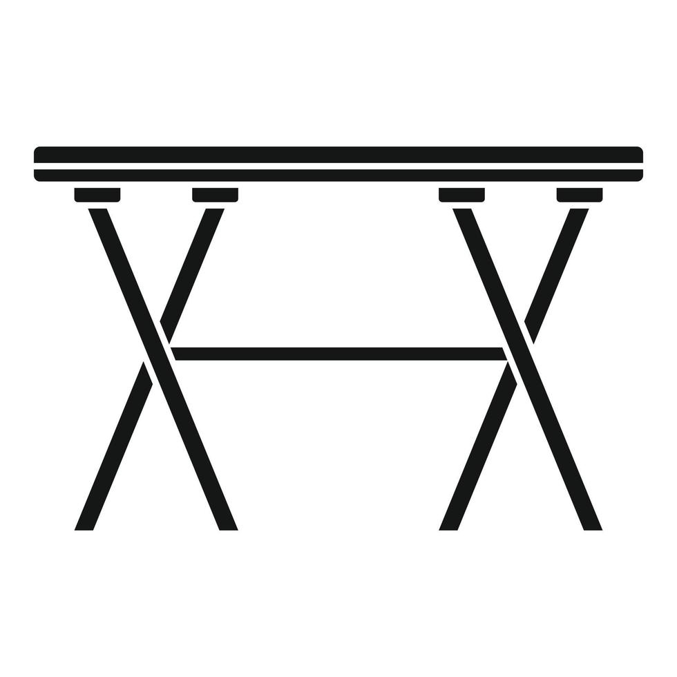 Folding long table icon, simple style vector