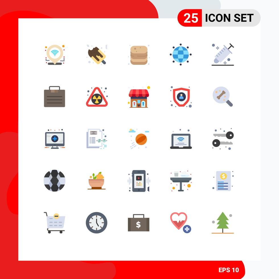 paquete de iconos vectoriales de stock de 25 signos y símbolos de línea para elementos de diseño vectorial editables globales del mundo enlatado en color de diseño vector