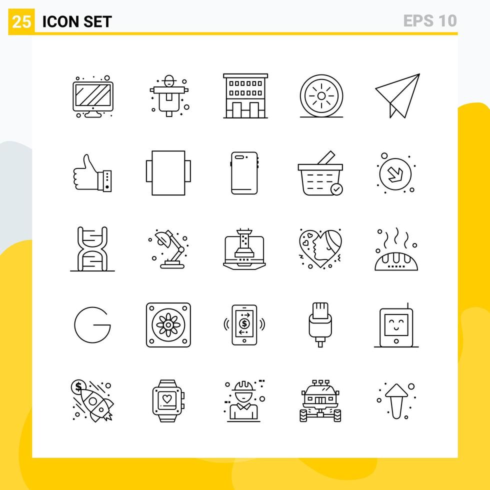 colección de 25 iconos de línea universal conjunto de iconos para web y móvil fondo de vector de icono negro creativo