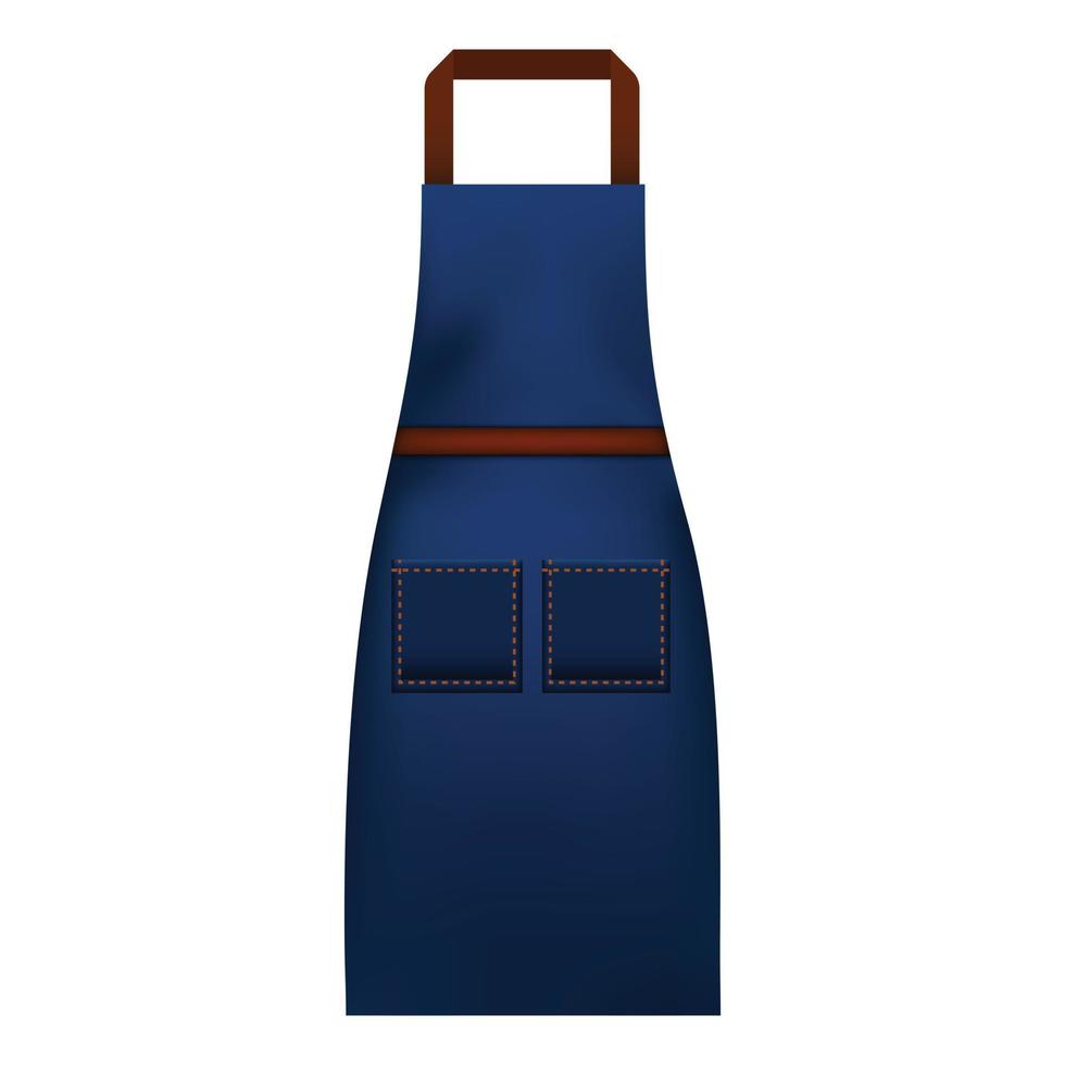 Jeans apron mockup, realistic style vector