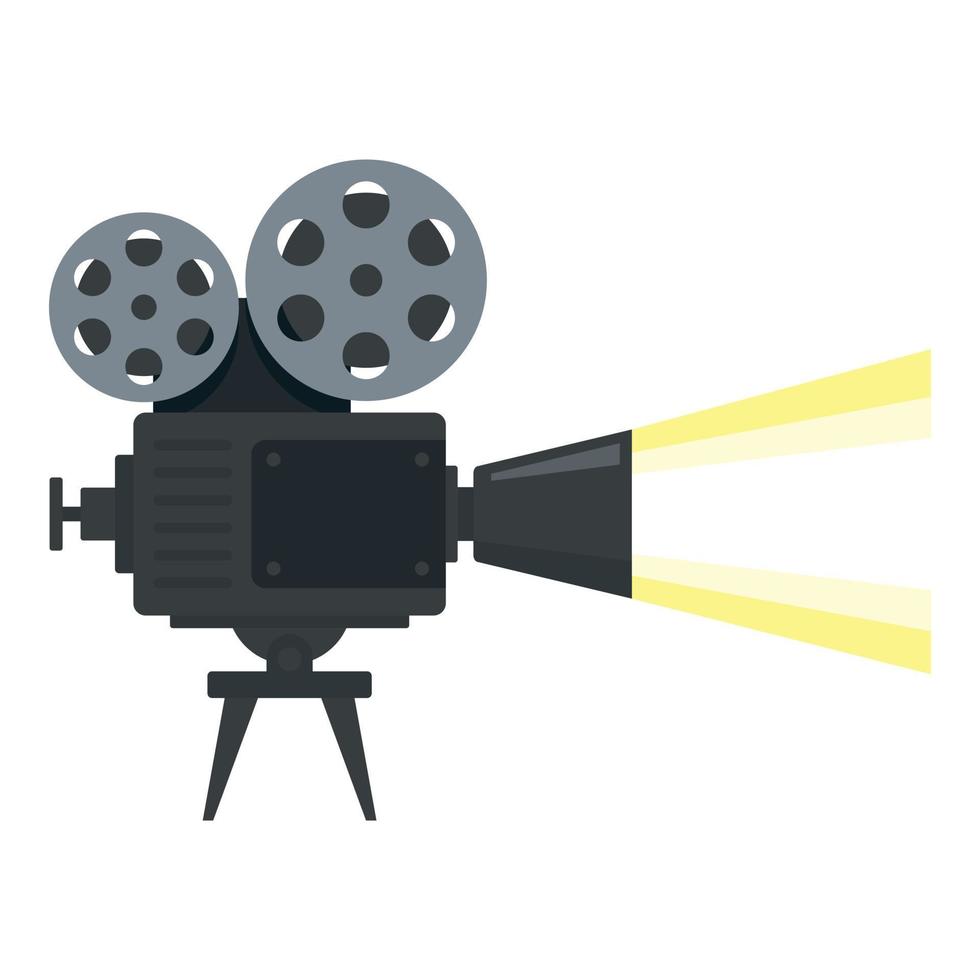 Cinema camera reel icon, flat style vector
