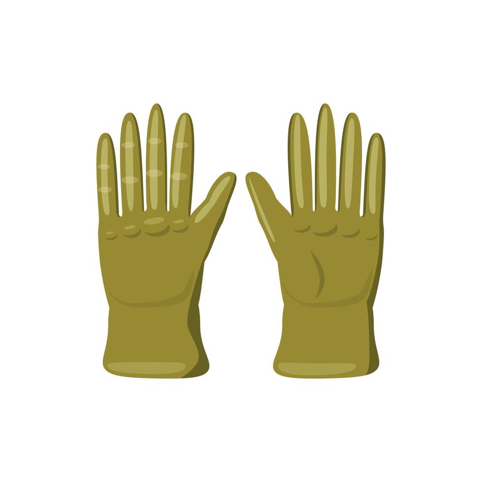 Khaki colored gloves icon, cartoon style vector