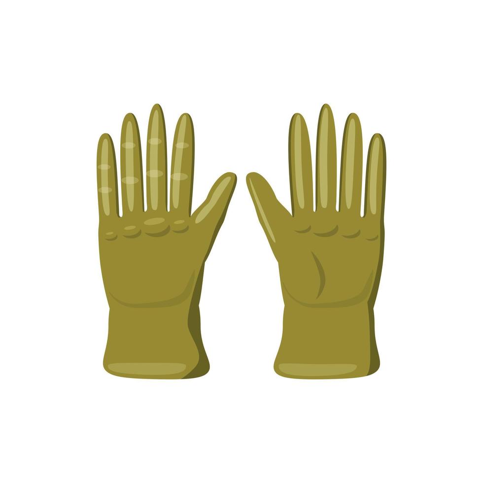 icono de guantes de color caqui, estilo de dibujos animados vector