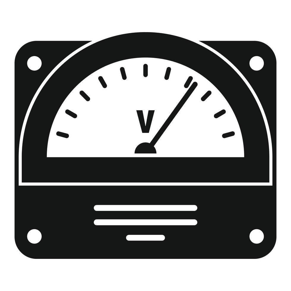 Voltmeter icon, simple style vector