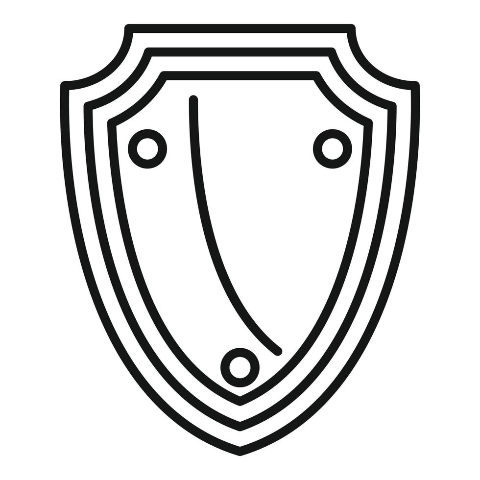 Home security shield icon, outline style vector