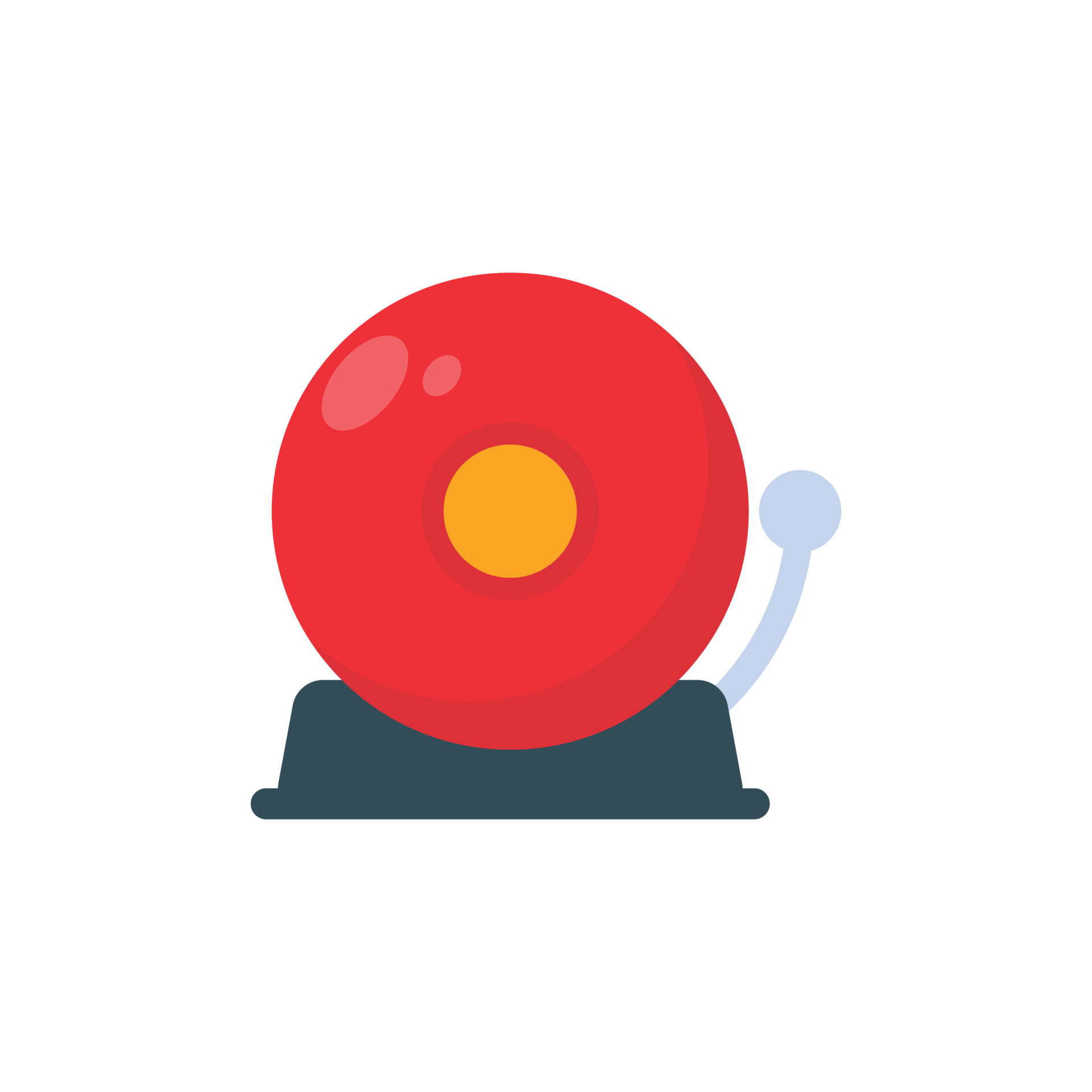 Red fire alarm bell icon. An electric bell sounds to alert you in the event of a fire. 14615040 PNG