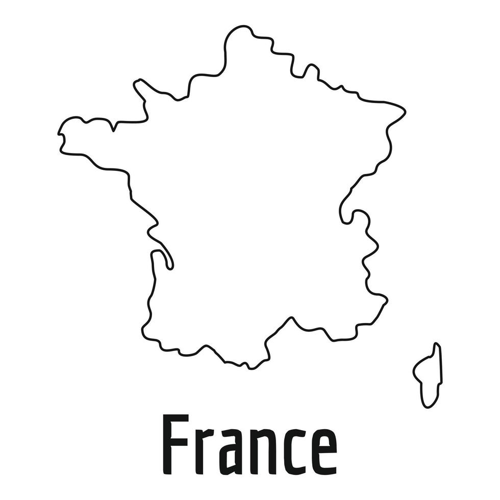 francia mapa delgada línea vector simple