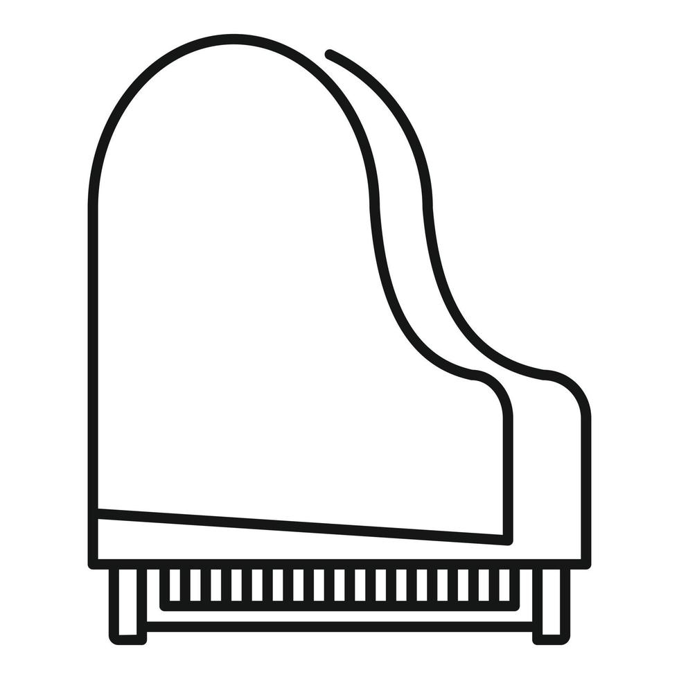 Grand piano top view icon, outline style vector