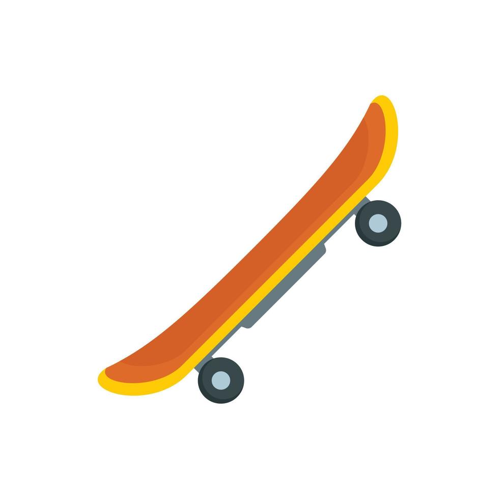 Wood skateboard icon, flat style vector