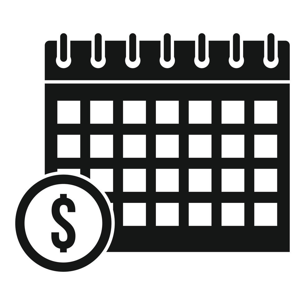 Calendar utilities icon, simple style vector