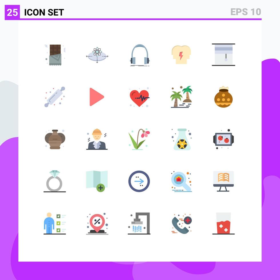 conjunto de 25 iconos de ui modernos símbolos signos para audio de personas de cortina en elementos de diseño vectorial editables de estudio vector