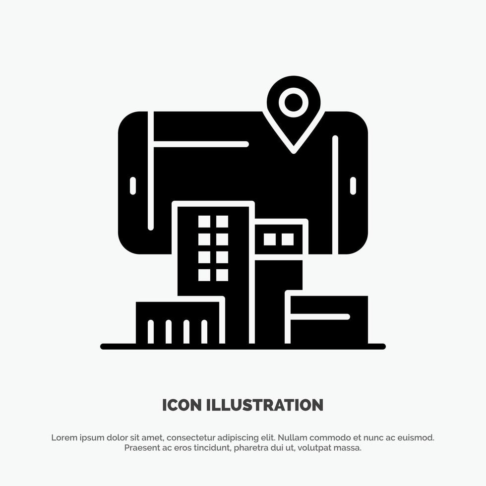 Reality City Technology Augmented solid Glyph Icon vector