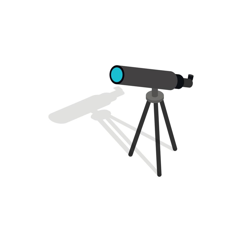 Telescope icon, isometric 3d style vector