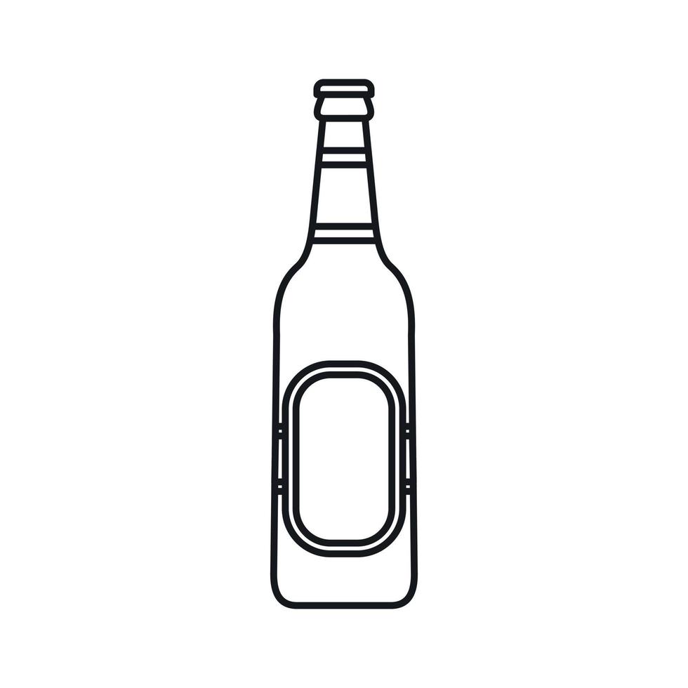 icono de botella de cerveza, estilo de esquema vector