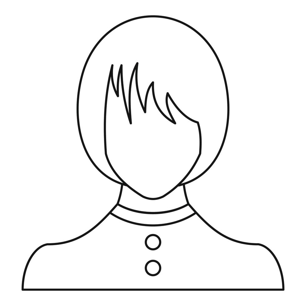 nueva línea delgada de vector de icono de avatar femenino