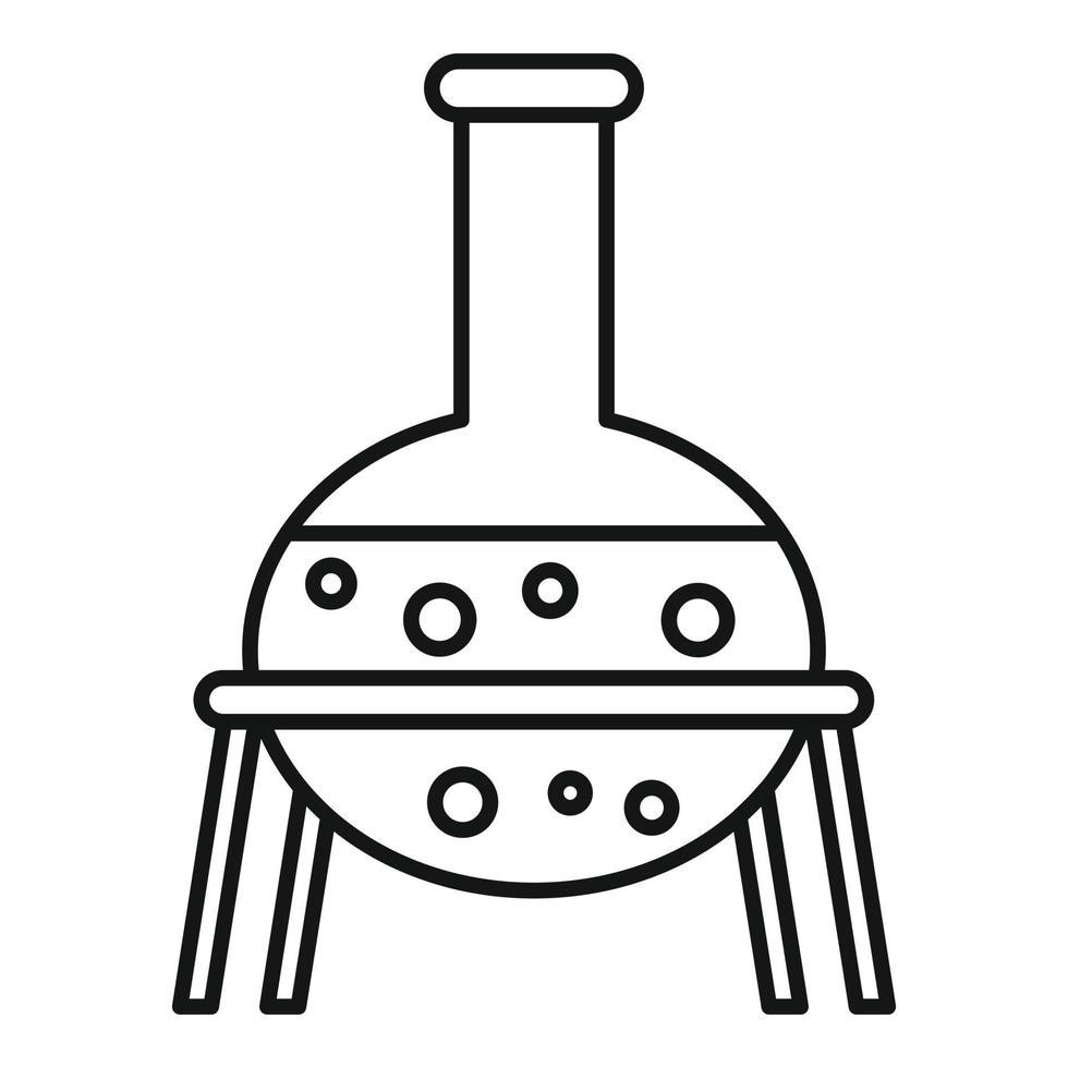 Flask metal stand icon, outline style vector