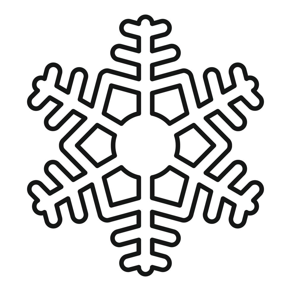 New snow snowflake icon, outline style vector