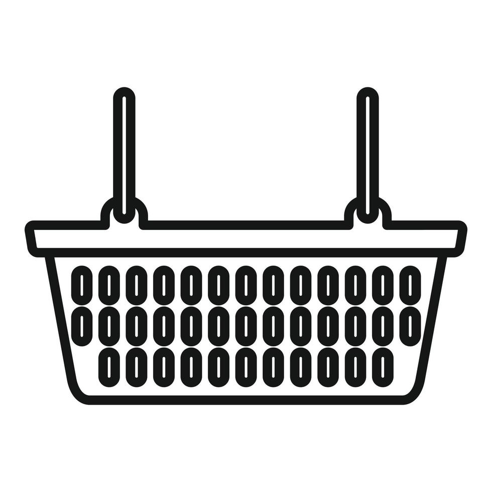 Shop basket icon, outline style vector