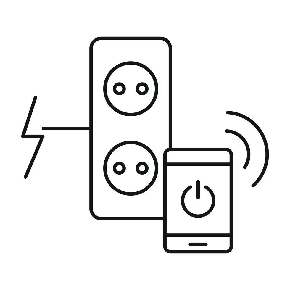 Smart control electricity icon, outline style vector