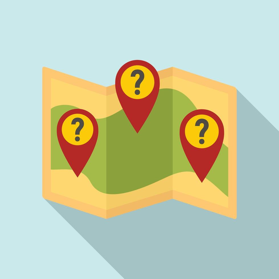 Question map disease icon, flat style vector