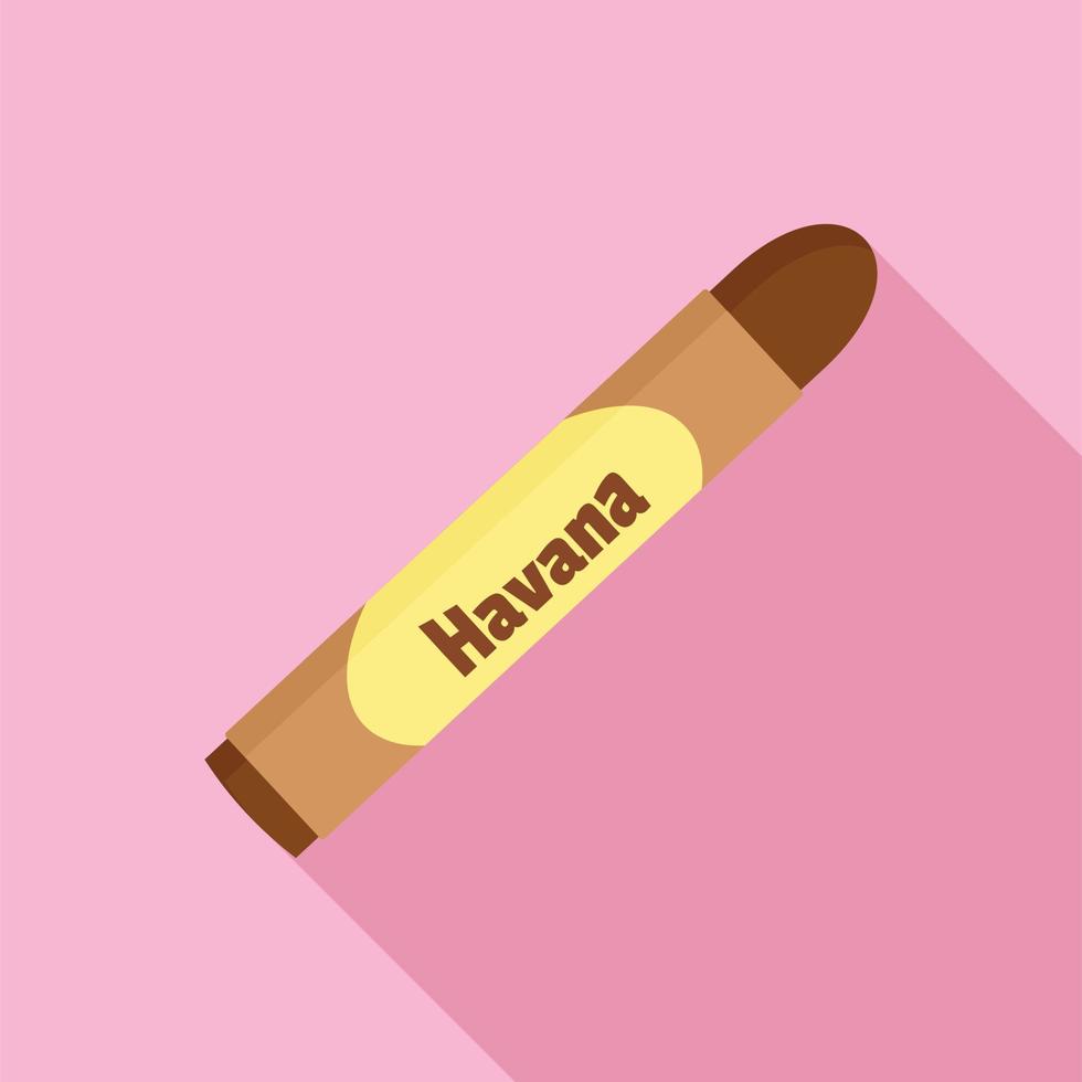 Luxury cuban cigar havana icon, flat style vector