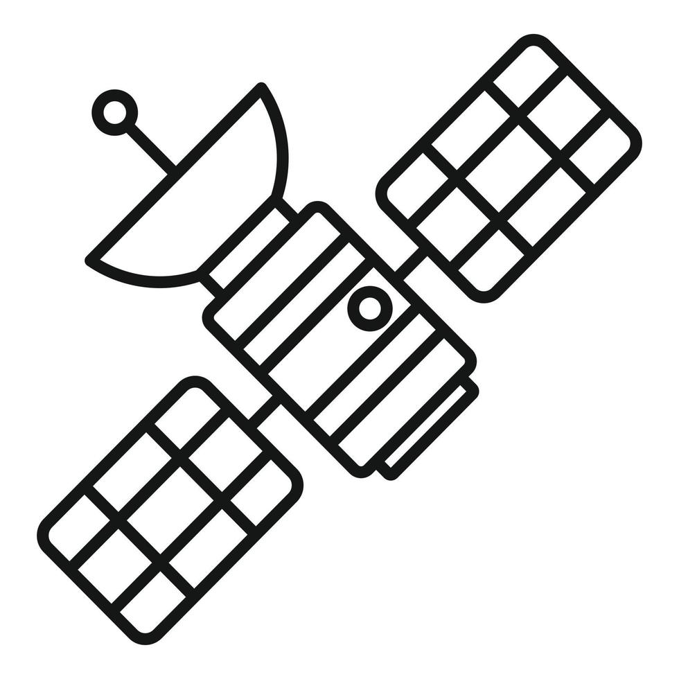 icono de satélite espacial, estilo de esquema vector