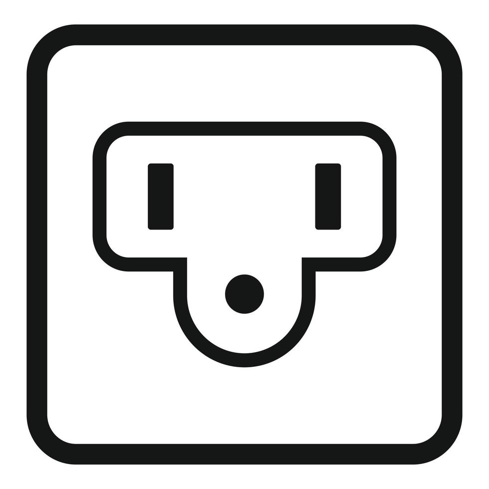 Type b power socket icon, simple style vector