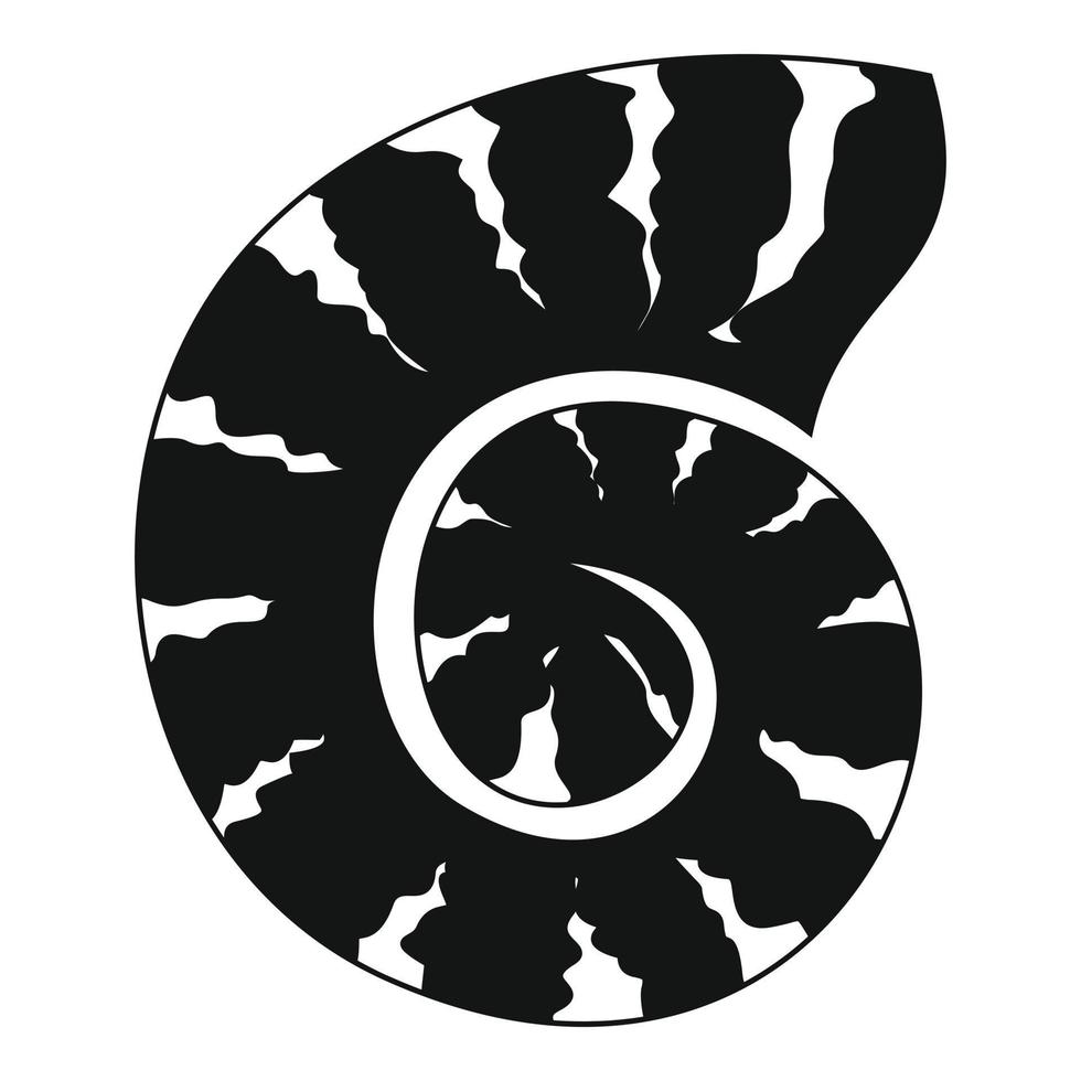 icono de concha rayada, estilo simple vector