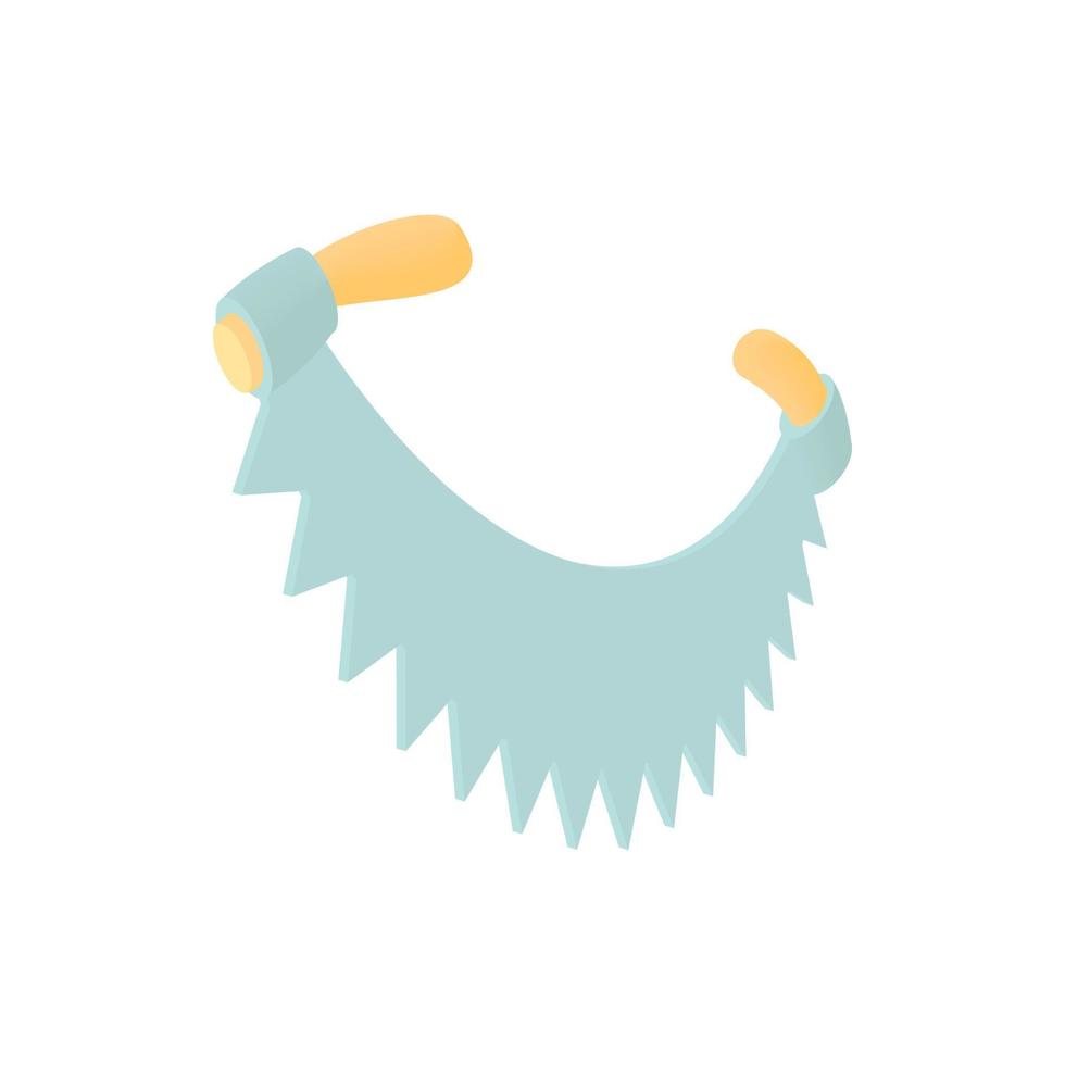 Two handled saw icon in cartoon style vector