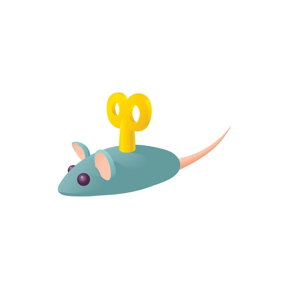 Clockwork mouse icon in cartoon style vector