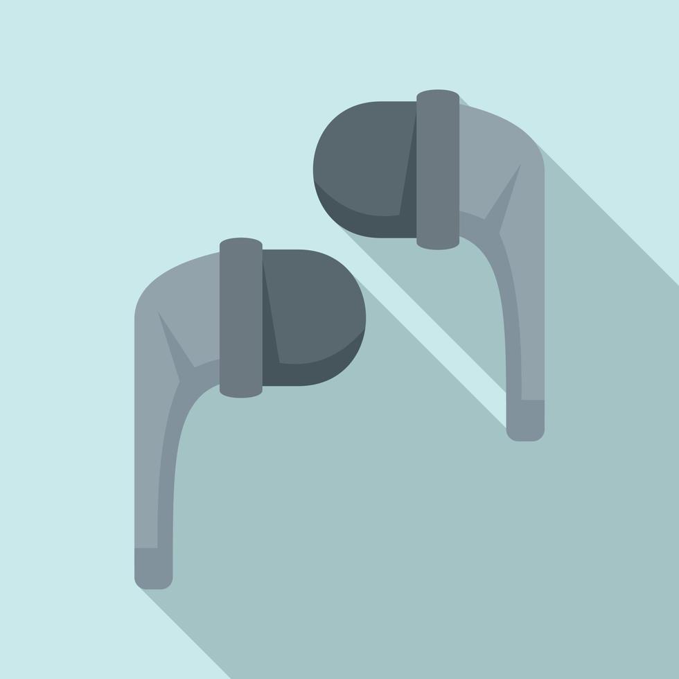 Stereo wireless earbuds icon, flat style vector