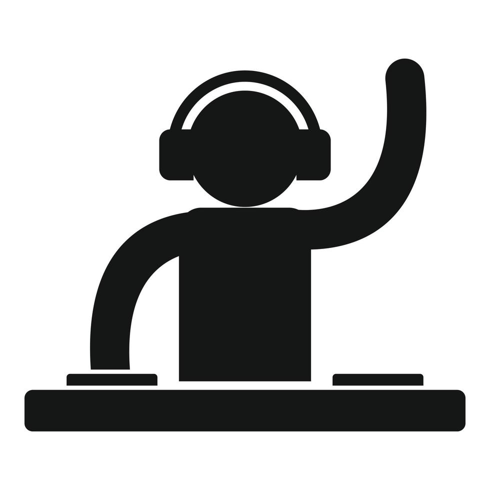 Dj party icon, simple style vector
