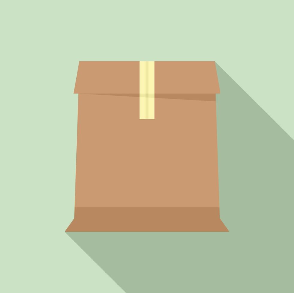 Storage carton box icon, flat style vector