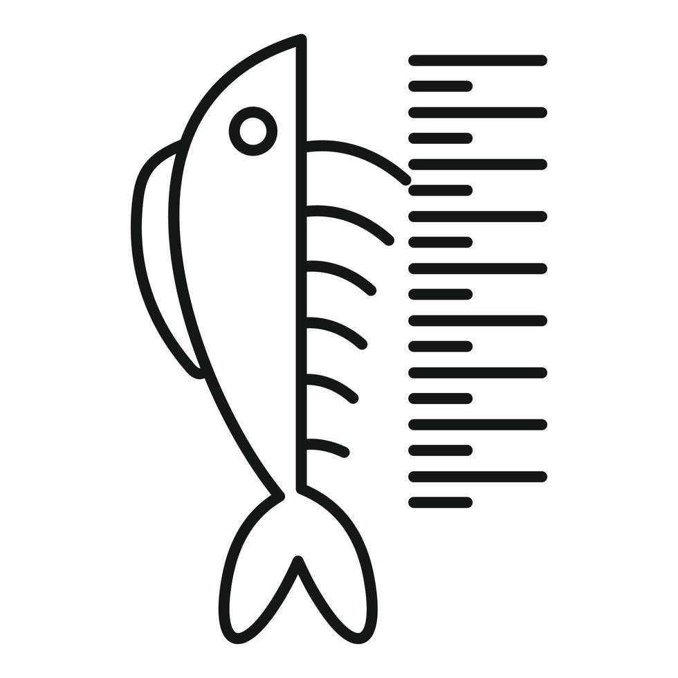 Lenght fish icon, outline style vector